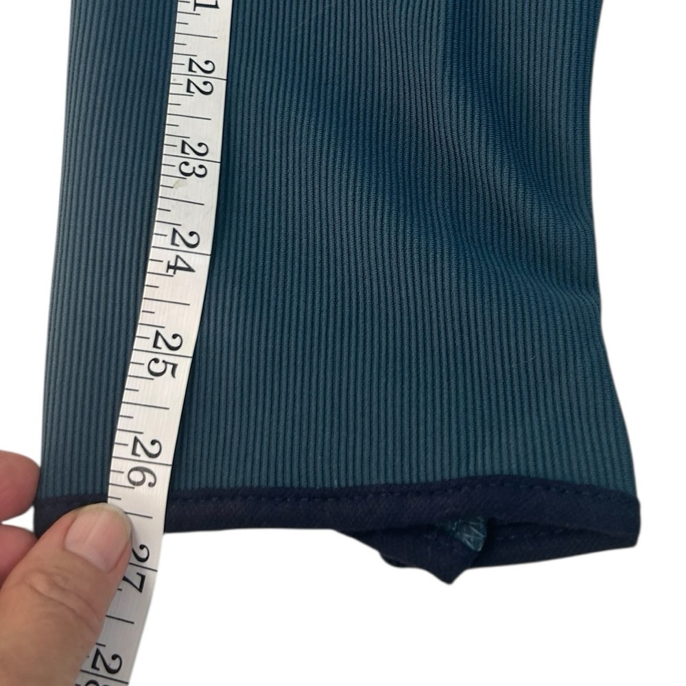 NWT Tuff Rider Front Zip Knee Patches Low Rise Ribbed Breeches Blue Pants SZ 32 - Picture 12 of 14